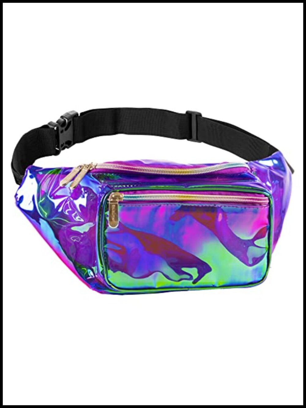 Waterproof Holographic Fanny Pack Transparent 3-Pocket Waist Bag